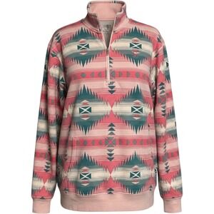 Ariat Ranger Pink Southwestern 1/2 Zip Pullover Sweatshirt Women's XL